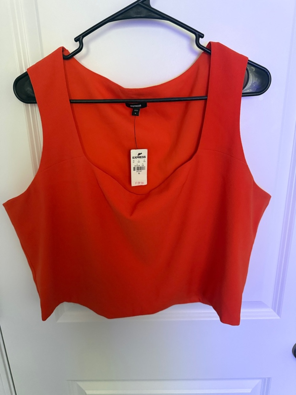 Express Orange Scoop-Neck Crop Tank